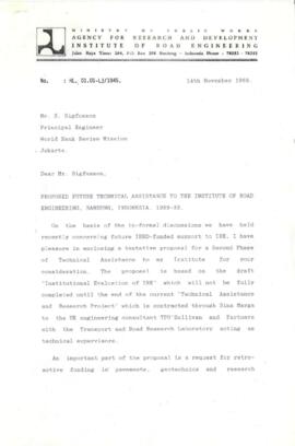 Institute of Road Engineering [IRE] - Correspondence