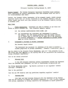 Economic Committee Papers - Bolivia - Briefing Paper - Economic Committee Meeting