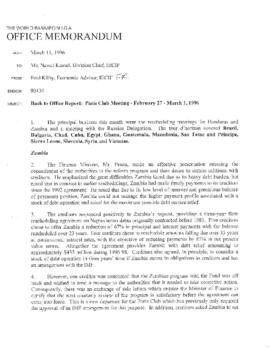 Paris Club - 96-02 (Back-to-office report, Feb. 27-Mar. 1, 1996 meeting)