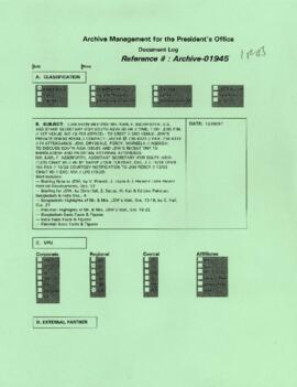 President Wolfensohn - Briefing Book for President's Meetings and Events - Luncheon Meeting - Kar...