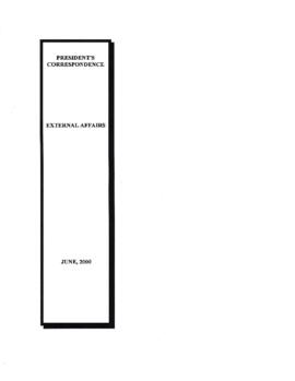 President's Correspondence - James D Wolfensohn - External Affairs - Correspondence - Volume 6