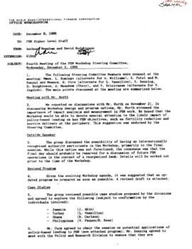 Population, Health, and Nutrition [PHN] Workshop - 1987 - Correspondence