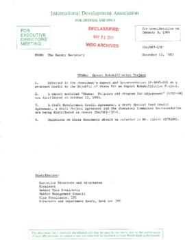 Ghana - Export Rehabilitation Project - Export Rehabilitation Technical Assistance Project - Loan...