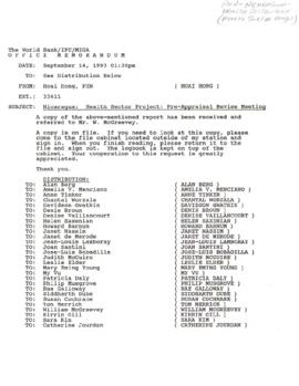 Population, Health and Nutrition [PHN] - Nicaragua - Health - General - 1993 Correspondence - Vol...