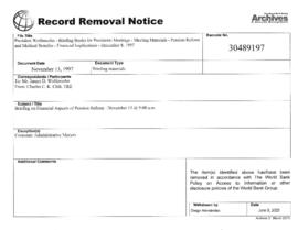 President Wolfensohn - Briefing Book for President's Meetings and Events - Pension Reform and Med...