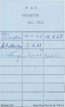Projects and Studies - Education - General - Volume 8