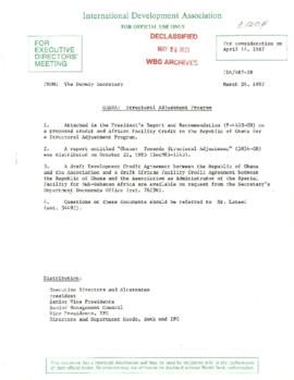 Ghana - Structural Adjustment Credit - Structural Adjustment Institutional Support Project - Loan...