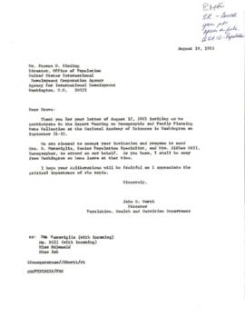 United States Agency for International Development [USAID] - Population - Correspondence