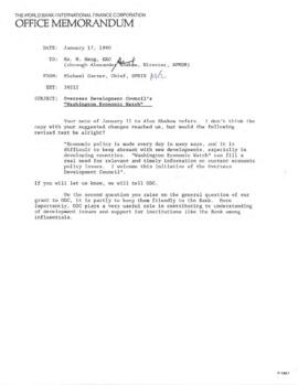 Liaison Files - Overseas Development Council [ODC] - Correspondence - Volume 1