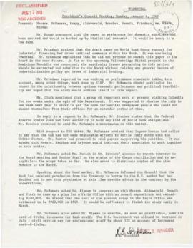 Records of President Robert S. McNamara President's Council minutes - Minutes 03