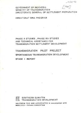 Phase II Studies, Phase IIIA Studies and Technical Assistance for Transmigration Settlement Devel...