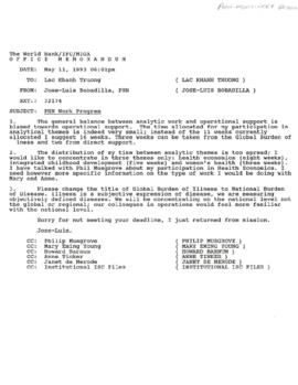 Population, Health and Nutrition [PHN] - Administration - Budget - General - 1993 Correspondence ...