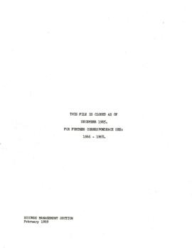 Operational - Policy and Procedure - Preparation of Projects - 1966 - 1968 Correspondence