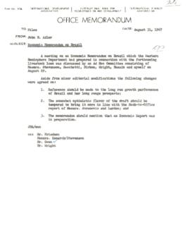 Economic Committee Papers - Brazil - Economic Memorandum on Brazil