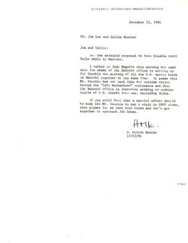 United Nations Environmental Programme [UNEP] - General - 1986 Correspondence - Volume 1
