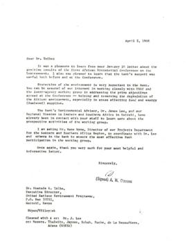Clausen Papers - United Nations Environment Programme - Correspondence 01