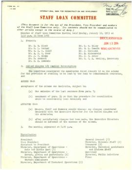 Loan Committee - Minutes - 1953
