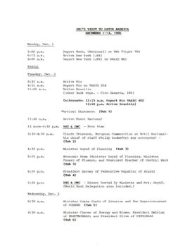 President Conable travel files: Latin America (Brazil, Colombia, Guatemala), December 1-13, 1986 ...