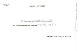 Operational Policy - Water Supply and Urban - PWU - Water and Wastes - 1981 / 1983 Correspondence...