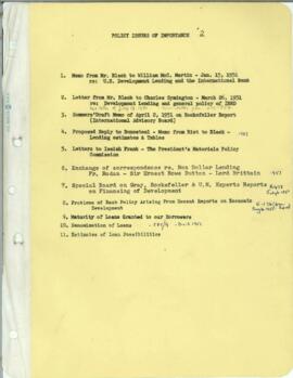 Policy Issues of Importance - Correspondence 03