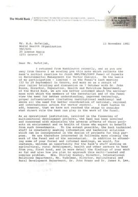 Vector Control - John R Evans - Correspondence
