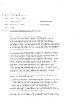 Operations Evaluation Department [OED] Policies and Programs - Ratings - (Vol. 1 of 2) - Correspo...