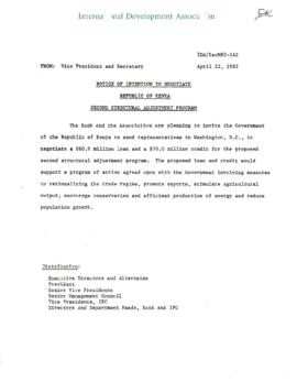 Kenya - Second Structural Adjustment Program (02) - Loan Committee Project File - Volume 01