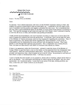 External Affairs - Liaison with Bank Regions - Haiti - Peacekeeping