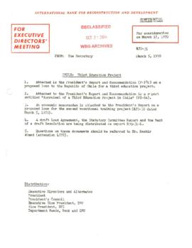 Economic Committee Papers - Chile - R70-31 - Third Education Project