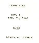 President Barber Conable Chronological Records - Outgoing - Correspondence - A-Z - November 1 - D...