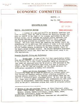 Economic Committee Papers - Brazil - EC/F/66-6 - Memorandum to Files - Sub Committee Meeting