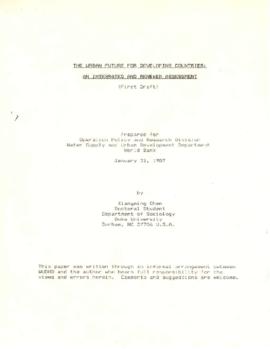 Water Supply and Urban Development Research Material - Xiangming Chan Papers - December 1986 - Ja...