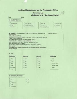 President Wolfensohn - Briefing Book for President's Meetings and Events - Ms Karla Bell and Mr P...