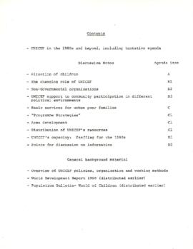 United Nations Childrens Fund [UNICEF] - Sterling Forest Meeting - September 9 - 14, 1980