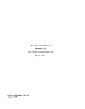 Bank Administration and Policy - Ecology - 1969 / 1971 Correspondence - Volume 3