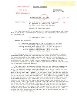 President Clausen's Personal Files on Managing Committee - Minutes 04