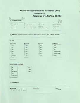 President Wolfensohn - Briefing Book for President's Meetings and Events - Ceremony - 10 Year Ann...