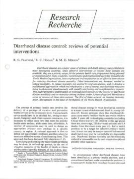 Policy and Research Unit - 12.1.2 Control of Diarrheal Diseases [CDD]