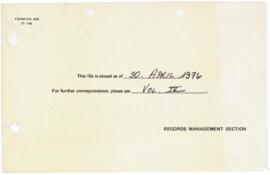 Research Projects - General 1975 / 1977 Correspondence - Volume 3