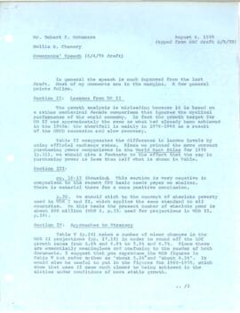 Hollis B. Chenery Papers - McNamara discussions / notebooks / memoranda - 1979 (January - August)