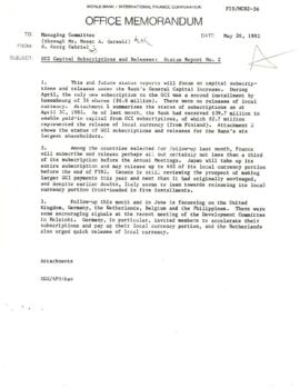 Clausen Papers - General Capital Increase - Letters to Governors and Executive Directors - Corres...