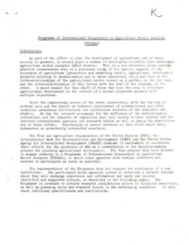 Consultative Group on International Agricultural Research [CGIAR] - K - Miscellaneous - 1972 / 19...