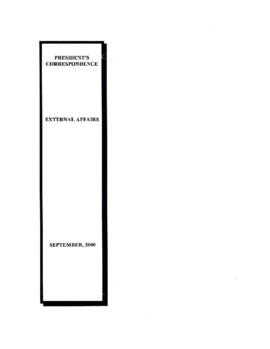 President Wolfensohn's External Affairs - Correspondence - Volume 10
