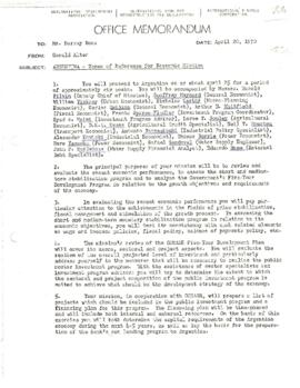 Economic Committee Papers - Argentina - Terms of Reference [TOR] for Economic Mission