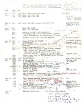 Travel briefs, McNamara's notes