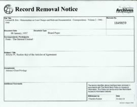 Leonard B. Rist - Memorandum on Loan Charges and Relevant Documentation - Correspondence - Volume...