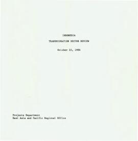 Indonesia - Transmigration Sector Review - October 22, 1986