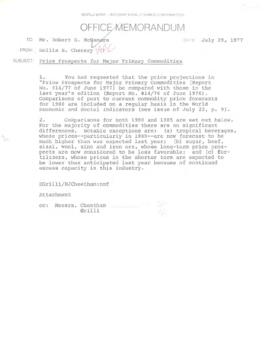 Hollis B. Chenery Papers - McNamara discussions / notebooks / memoranda - 1977 (January - July)