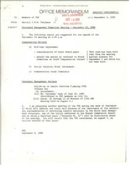 Personnel Management Committee Meetings - Minutes 05 - President's papers - Robert S. McNamara