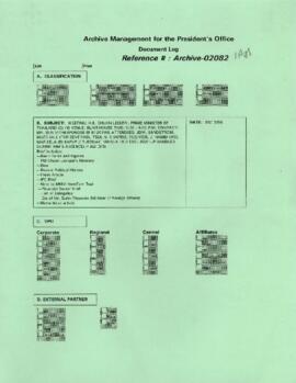 President Wolfensohn - Briefing Book for President's Meetings and Events - Chuan Leekpai - Prime ...